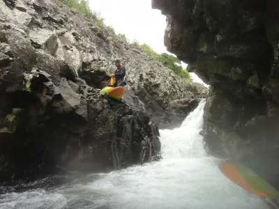 Pas assez d'eau pour la troisième chute dans le canyon réembarquement juste après